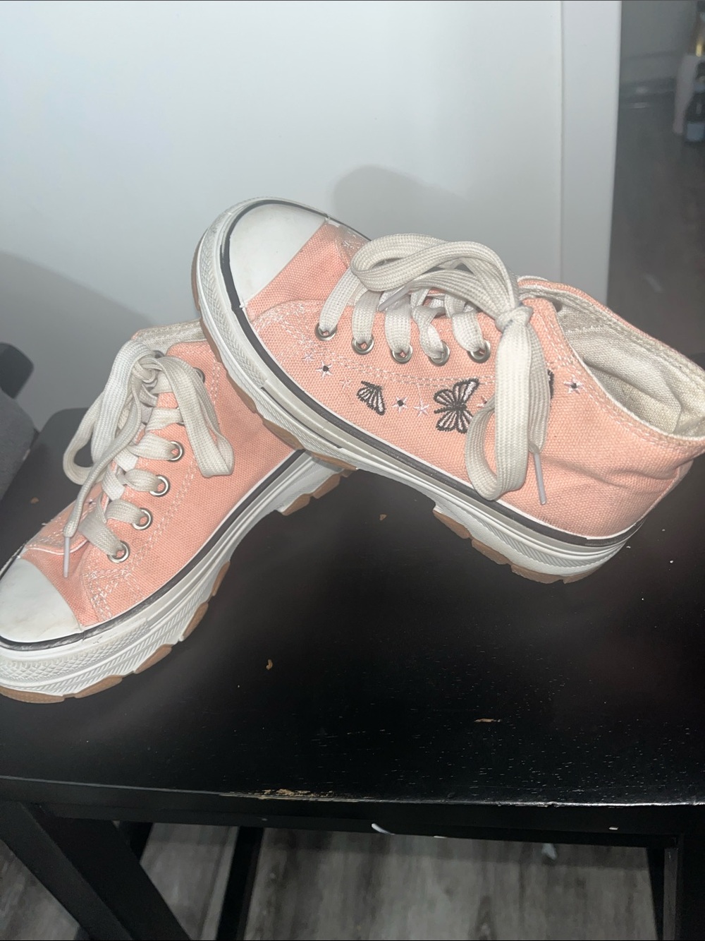 Lucky Brand Pink Butterfly High-Top Sneakers for Kids